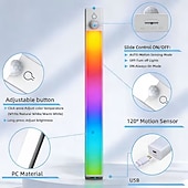 levne senzorová noční světla-3ks rgb atmosférické osvětlení skříňky nabíjecí magnetická indukční LED pohybový senzor noční světlo bezdrátové osvětlení skříňky šatní skříně ložnice není třeba vrtat otvory ani pokládat dráty snadná