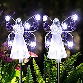 cheap Pathway Lights &amp; Lanterns-Solar Angel Garden Stake Lights, Angel Solar Lights Outdoor Garden, Eternal Light Angel with 7 LEDs for Cemetery Grave Decorations, Memorial Gift, Christmas Yard Art, Sympathy Gifts