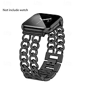abordables Bracelets Apple Watch-Bracelet Bijou Compatible avec Bracelet Apple Watch 38mm 40mm 41mm 42mm 44mm 45mm 46mm 49mm Paillettes Chaîne double Luxe Alliage Bracelet de remplacement pour iwatch Ultra 3 2 Series 11 10 9 8 7 SE