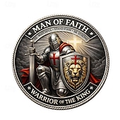 cheap U.S. 250th Anniversary-Man of Faith Commemorative Coin, Lion of Judah Design, Warrior of the King Collectible, Inspirational Christian Gift with 1 Corinthians 16:13 Bible Verse
