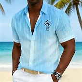 cheap Tropical Plants-Men's Coconut Tree Gradient Color Tropical Plants Summer Hawaiian Shirt Tropical Shirts Aloha Shirt Short Sleeve Hawaiian Vacation Holiday Beach Wear Summer Spring Turndown 3D Print Button Up Shirts