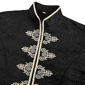abordables Ropa de calle-Medieval Renacimiento Abrigo Larga Príncipe Caballero Noble Bordado Disfraz Hombre Real Víspera de Todos los Santos Carnaval Feria del Renacimiento LARP Adulto Chaqueta Todas las Temporadas