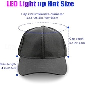 preiswerte Dekorative Lichter-LED-Baseballkappe mit Leuchtfunktion, USB-Ladefunktion, 7 leuchtende Farben, blinkend im Dunkeln, ideal für Partys.
