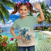 cheap Girl's 3D Animals-Girls' 3D Graphic Animal T shirt Tee Short Sleeve 3D Print Summer Spring Sports Fashion Streetwear Kids 4-7 Years Crew Neck Casual Daily Outdoor Regular Fit