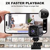 お買い得  屋内IPネットワークカメラ-ミニセキュリティカメラ Wi-Fi、1080p HD ワイヤレスベビーシッターカメラ、ナイトビジョン、動体検知アラート、回転式ブラケット付きポータブルペットモニター、屋内ホームオフィス監視用、ブラック