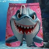 economico Stampa oceanica-Per uomo Squalo Divertente animali dei cartoni animati Costumi da bagno Costumi da bagno Pantaloncini da bagno Pantaloncini da Surf Misura del girovita medio Hawaiano Vacanza al Mare Tasche Laterali