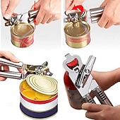 abordables Utensilios de cocina y gadgets-Abrelatas/abrebotellas multifunción, lata multifuncional de acero inoxidable &amp;abrelatas ergonómico, resistente y seguro, 3 en 1. &amp;abrebotellas