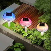 preiswerte Bodenlichter-1 Stück Solar-Gartenleuchte in Pilzform, wasserdicht, für Gartenwege, Rasen, Terrasse, Hof, Gehwege und Einfahrten, 2 Lichteffekte (weiß &amp; farbwechselnd).