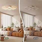 voordelige Dimbare plafondlampen-Moderne dimbare led-plafondlamp met afstandsbediening, 4 lichtpunten, aluminium armatuur voor binnenverlichting in woonkamer, slaapkamer, eetkamer, kantoor en keuken, 110-240V.