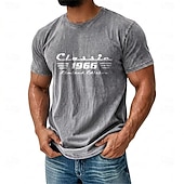  T-shirt vintage rétro classique pour homme, édition limitée 1966, motif graphique, délavage à l'acide, col rond, manches courtes, cadeau idéal pour le 60e anniversaire de papa ou grand-père, vêtement