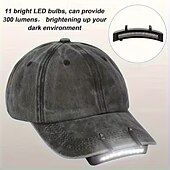 cheap Tactical Flashlights-3 Pack Rechargeable Clip on Cap Light, 11 LED 300 Lumens Hat Light for Men, Hands-Free Headlamp for Fishing Camping Hiking Hunting, Portable Lightweight LED Hat Flashlight for Baseball Caps