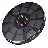 abordables Éclairage subaquatique-Pompe solaire pour fontaine, abreuvoir à oiseaux, jardin, bassin &amp;Décoration extérieure, lumières LED colorées, panneau en verre amélioré, petite fontaine à eau pour aquarium &amp; piscine