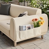 رخيصةأون غطاء أريكة-غطاء مسند ذراع أريكة مقاوم للماء مع جيوب تخزين، واقي أريكة مانع للانزلاق لغرفة المعيشة، غطاء جانبي عصري لحماية مساند أذرع الأثاث، مناسب للحيوانات الأليفة، سهل التنظيف