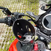abordables Accessoires pour motos et VTT-Universal Motorcycle Water Bottle Holder, Handlebar Cup Holder for Bike Scooter ATV, Sturdy Drink Cage Motorcycle Accessories, Simple Mount Design, Black