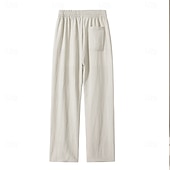 abordables Classique-Homme Pantalon en lin Tencel Pantalons Pantalon d'été Cordon de serrage Avec Poches Taille Élastique Uni Confort Respirant Longueur complète Quotidien Extérieur Plage Mode Style Classique Kaki Non