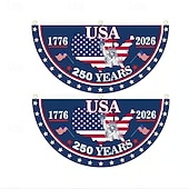 levne 250. výročí-Venkovní vlajka k 250. výročí USA, vlastenecká 1776–2026 s praporem na nádvoří Sochy Svobody a sněmovny k 4. červenci