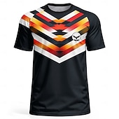  Germany Style Men's Soccer Jersey Geometric Athletic Summer Short Sleeve T-Shirt UPF 50 Quick Dry Breathable mesh fabric 2026 Soccer Fan Tee Tournament Football Gym Running Sports Yellow Black