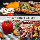 رخيصةأون أدوات وأجهزة المطبخ-قطعتان أو أربع قطع من حصائر الشواء الشبكية غير اللاصقة، حصائر شواء قابلة لإعادة الاستخدام، مناسبة للشواء في الهواء الطلق، متوافقة مع شوايات الغاز والفحم والكهرباء، لطهي اللحوم والأسماك وشرائح اللحم