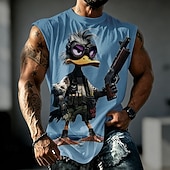  Per uomo Animale Anatra Canottiera Senza Maniche maglietta Stampa 3D Girocollo Camicia Divertente Casuale Quotidiano Streetwear Blu Giallo Viola Primavera & Estate Abbigliamento S M L XL XXL 3XL