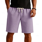 preiswerte Lässige Shorts-Herren Waffel-Shorts Shorts Sommershorts Freizeitshorts Patchwork Tasche Elastischer Bund Einfach Komfort Atmungsaktiv Knielang Lässig Outdoor Strand Urlaub Mode Blau Schwarz Mikroelastisch