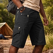 billige Utendørs-Herre Lastebukser Cargoshorts Shorts Casual shorts Lomme Elastisk midje عادي Knelengde Avslappet utendørs Gateklær Mote Gatemote Svart Brun Uelastisk