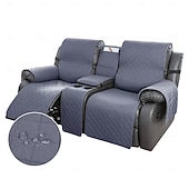 voordelige Fauteuilhoes-100% waterdichte hoes voor relaxbank, tweezitsbank, morsbestendig met middenconsole, antislip, gewatteerde bankbeschermer, bankhoes voor 2-zits relaxbank, meubelhoes voor thuis
