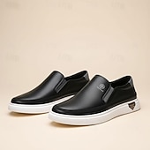 preiswerte Slipper Schuhe-weiße Slipper für Herren – leichte Kunstlederschuhe mit gepolsterter Sohle für Freizeit und Alltag