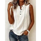  Pentru femei Cămașă Cămașă casual Boemia Vacanță Modă Fără manșon Crop Tops Casual Zilnic Muncă Albastru piscină Roz Îmbujorat Bej Vară Primăvară