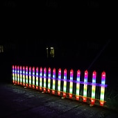 voordelige Pathway Lights &amp; Lanterns-Witte schutting met zonneverlichting voor de tuin, tuinafscheiding met zonneverlichting en afstandsbediening, decoratieve mini-hekwerkjes voor een klein bloemenpad, boom, erf of huisdierafscheiding.