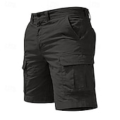 economico Classico-Per uomo Carico tattico Pantaloncini cargo Shorts Pantaloncini casual Tasca Semplice Sopra il ginocchio Casuale All'aperto Abbigliamento casual alla moda Moda Streetwear Cáqui Escuro Nero Inelastico