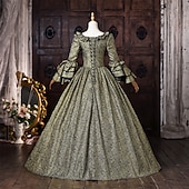 economico Vestiti-Rococò Barocco Abito da Ballo Lunghezza al pavimento Vestito Abito da Ballo Lunghe Principessa Sposa Pizzo Floreale Abito da ballo Collo quadrato Costume Per donna Reale Halloween Carnevale Mascherata