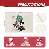 Χαμηλού Κόστους Placemats &amp; Coasters &amp; Trivets-Τραπεζομάντιλο με πεταλούδα ίριδας τεσσάρων εποχών, ορθογώνιο κάλυμμα τραπεζιού από 100% πολυεστέρα, σχέδιο με λουλουδάτο μοτίβο πεταλούδας, πλένεται στο πλυντήριο, ανθεκτικό στη θερμότητα,