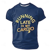 abordables Camisetas de deporte y gimnasio-Camiseta con estampado de humor sarcástico y divertido para hombres que llegan tarde, ideal para mi entrenamiento cardiovascular. Camiseta de manga corta con cuello redondo y estampado gráfico. Ideal