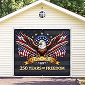 ieftine 250 de ani de la-Decorațiune pentru capacul ușii de garaj cu ocazia celei de-a 250-a aniversări a SUA, fundal pentru fotografie cu vulturul din 4 iulie, banner american 1776-2026 pentru decor patriotic al Zilei Independenței