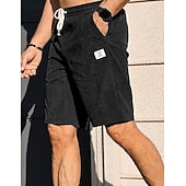 economico Pantaloncini casual-Per uomo Shorts Shorts da Spiaggia Pantaloncini casual Pantaloncini di velluto a coste Tasca Elastico in vita Semplice Comodità Traspirante Lunghezza al ginocchio All'aperto Spiaggia Vacanza Vacanza