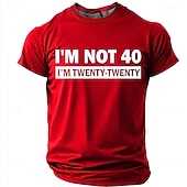  I'm Not 40 I'm Twenty Twenty Men's Funny Sarcastic 40th Birthday Joke Aging Humor T Shirt Graphic Crew Neck Short Sleeve Milestone Celebration Gift Designer Clothing Apparel