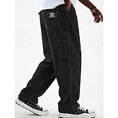  رجالي بنطلونات بنطلون مضلع السراويل الشتوية السراويل السراويل الفضفاضة رباط متعدد الجيب لون الصلبة راحة مكتمل الطول فضفاض مناسب للبس اليومي الأماكن المفتوحة موضة أناقة الشارع أزرق أسود مرن نسبياً