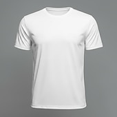 abordables camisetas basicas-Hombre Camiseta Camiseta superior Manga Corta Cuello Barco Verano Primavera Plano Casual De Deporte Secado rápido Delgado Puro Casual Diario Deportes Bleu Ciel Negro Blanco Camiseta superior para