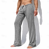 abordables pantalones casuales-Hombre Pantalones Pantalones casuales Pantalones de punto Correa Plano Comodidad Transpirable Diario Gimnasia Yoga Ropa Deportiva Gris Oscuro Gris Microelástico