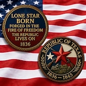 billiga U.S. 250-årsjubileum-Republiken Texas minnesmynt, Lone Star född 1836-1845, patriotisk medalj med Texas stjärna, flaggor &amp;historisk hyllning, samlargåva för historieentusiaster