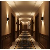 billiga utomhus vägglampor-upp- och nerljus utomhus, utomhusvägglampor ip54 vattentät, 3000k modern vägglampa, LED-vägglampa badrum vägglampa aluminium för trädgård, sovrum, hall, trappor (svart)