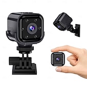 お買い得  屋内IPネットワークカメラ-ミニセキュリティカメラ Wi-Fi、1080p HD ワイヤレスベビーシッターカメラ、ナイトビジョン、動体検知アラート、回転式ブラケット付きポータブルペットモニター、屋内ホームオフィス監視用、ブラック