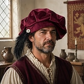 economico Accessori e altro-Medievale Rinascimento elisabettiano Cappello Principe Gentiluomo Ranger Piuma Tinta unica Costume Per uomo Halloween Carnevale Fiera Rinascimentale LARP Festa a tema retrò Adulti Cappello