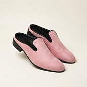 お買い得  メンズ・クロッグス＆ミュール-メンズ ピンク スエード ミュール ローファー スリッポン ファッション ドレスシューズ ソフトでエレガントなステートメント フットウェア 結婚式、パーティー、宴会、プロム、イブニング イベントに最適
