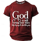 economico Magliette di fede-Dio sta ancora scrivendo la tua storia t-shirt da uomo cristiana religiosa spirituale fede t-shirt grafica girocollo manica corta blu royal chiesa adorazione regalo ispiratore per credenti