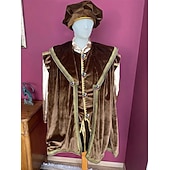 abordables Conjuntos-Medieval Renacimiento Accesorios Príncipe caballero celta Disfraz Hombre Real Víspera de Todos los Santos Carnaval Mascarada Rendimiento LARP Feria Ren Adulto Disfraz
