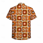  Retro / vintage Hipisowskie 1970 Koszula Krótkie rękawy Hipisowskie Geometryczny Retro Strój na bal maskowy Męskie Festiwal Muzyczny Impreza Dzienne zużycie Dla dorosłych Koszula Wiosna i lato