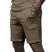 voordelige Sweat short-Voor heren Sweat short Korte broek Zomer korte broeken Casual korte broek Zak Elastische taille Effen kleur Comfort Ademend Knielengte Casual Buiten Vakantie Vakantie Modieus Zwart Wit Micro-elastisch