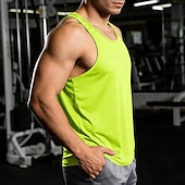 tanie Tank topy sportowe-Męskie Bezrękawnik Kamizelka Podkoszulki Bluzka na ramiączkach Bez rękawów Łódeczka Lato Wiosna Równina Moda Klasyczny Wygodny Gładkie Codzienny Siłownia Ulica Czarny Biały Wino Top Tee dla mężczyzn