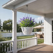 voordelige Kunstbloemen-15 bundels UV-bestendige, kleurechte kunstplanten voor buiten &amp;bloemen, in hoogte verstelbare nep-lavendelbloemen voor binnen &amp;Buitendecoratie voor tuin, terras, pad, hangende plantenbak, veranda